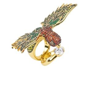 NWT nOir Jewelry Multicolor Bird Ring